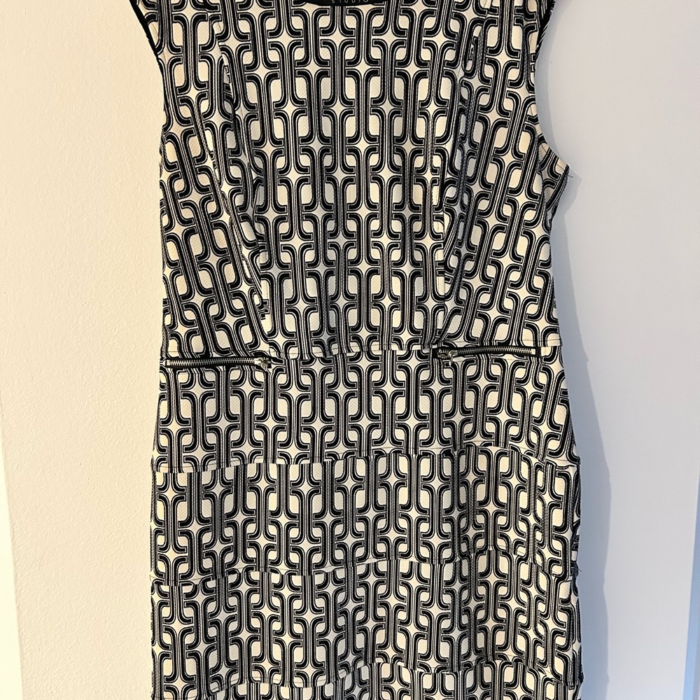 Enfocus Studio Black and White Geometric Mini Dress
